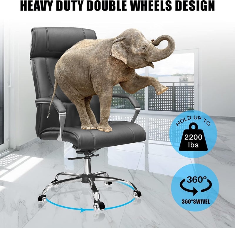 Minewill Office Chair Wheels Replacement-Heavy Duty Rubber Wheels for Office Chair(2200Lbs)-2''Universal Size Office Chair Casters,Smooth & Safe Rolling for All Floors Including Hardwood and Carpet(Set of 5) - Image 5